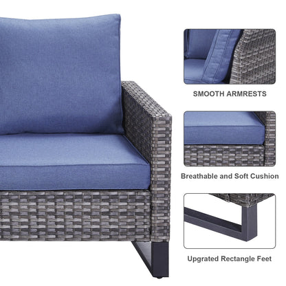 Gymojoy Outdoor Patio Sofa with Swivel Chairs Set
