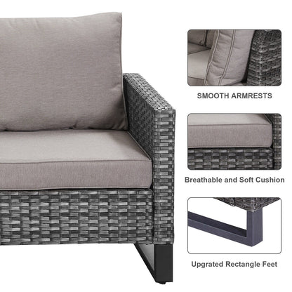 Gymojoy Outdoor Patio Sofa with Swivel Chairs Set