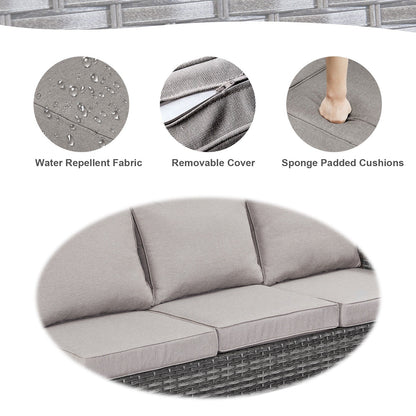 Gymojoy Outdoor Patio Sofa with Swivel Chairs Set