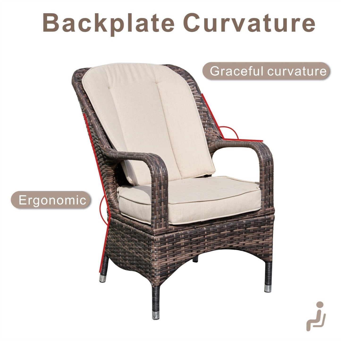 Outdoor Wicker Patio Rectangle Gas Fire Pit Table Set with 6 Chairs by Moda Furnishings (Including Rain Cover)