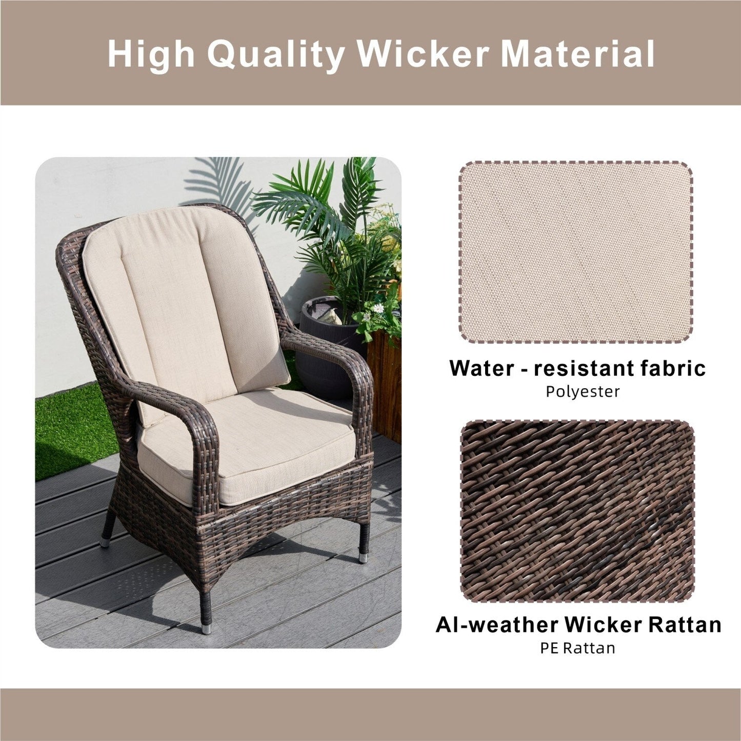 Outdoor Wicker Patio Rectangle Gas Fire Pit Table Set with 6 Chairs by Moda Furnishings (Including Rain Cover)