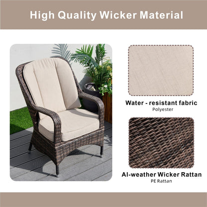 Outdoor Wicker Patio Rectangle Gas Fire Pit Table Set with 6 Chairs by Moda Furnishings (Including Rain Cover)