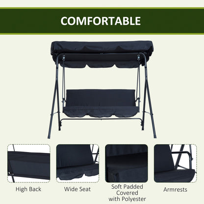 Outsunny 3-Person Porch Lawn Swing