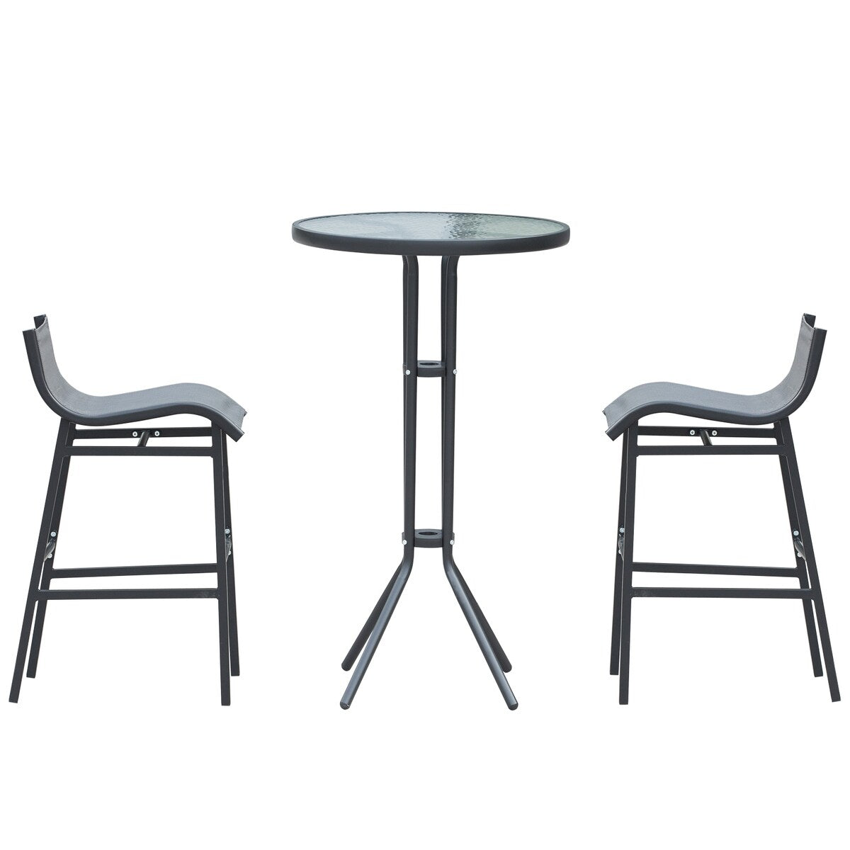Outsunny 3 Piece Bar Height Outdoor Bistro Set for 2