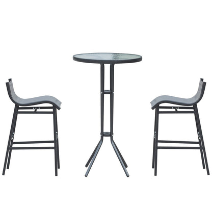 Outsunny 3 Piece Bar Height Outdoor Bistro Set for 2
