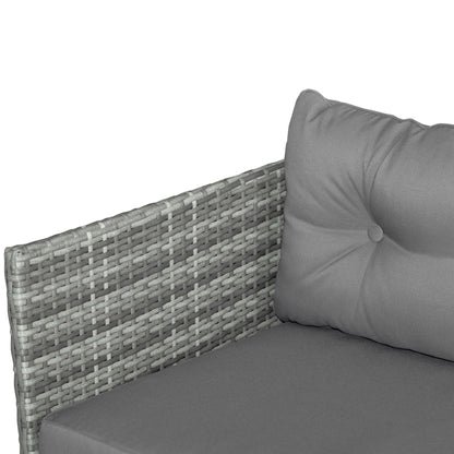Outsunny 3-Piece Wicker Patio Furniture Sets, Rattan Conversation Sets, Sectional sofa set with Cushioned Lounge Chaise