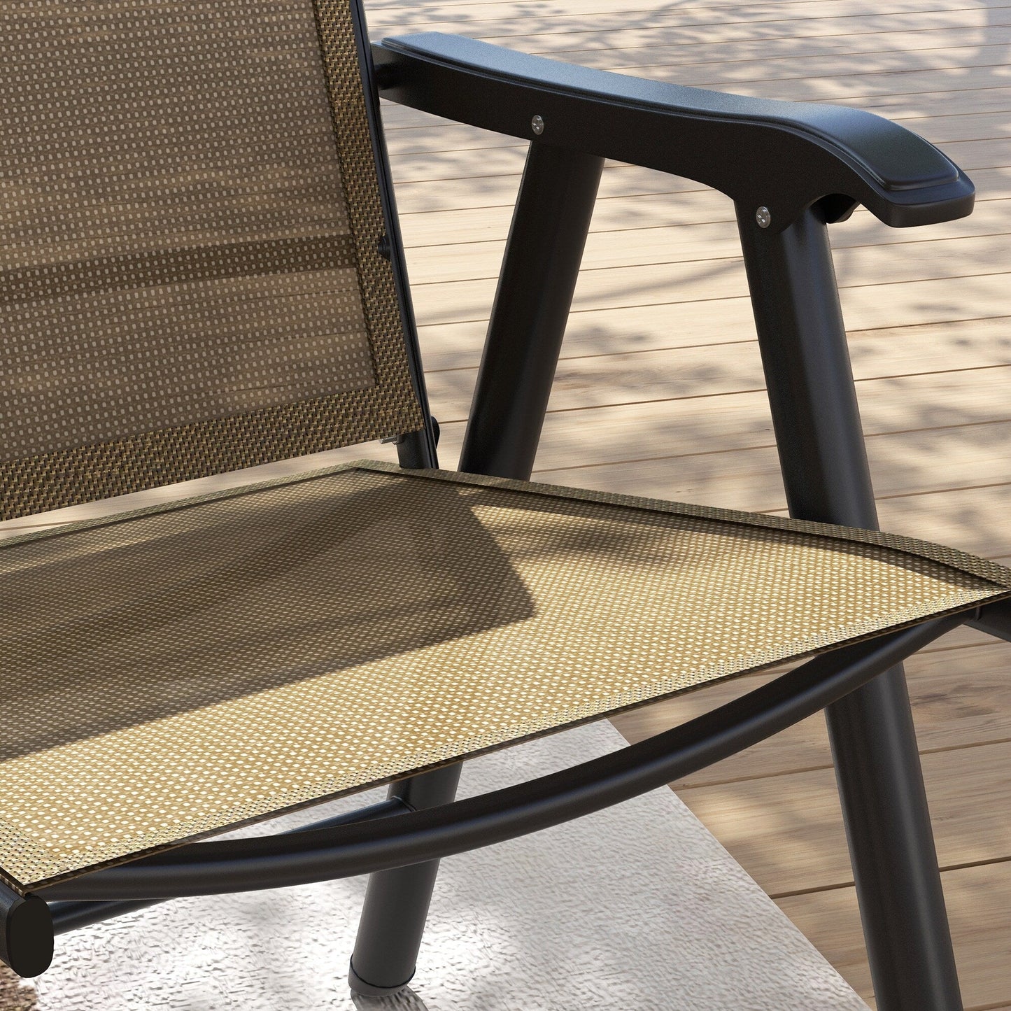 Outsunny 4-piece Folding Patio Chair Set with a Simple & Chic Design, Comfortable for the Deck, Garden, Yard & Travel