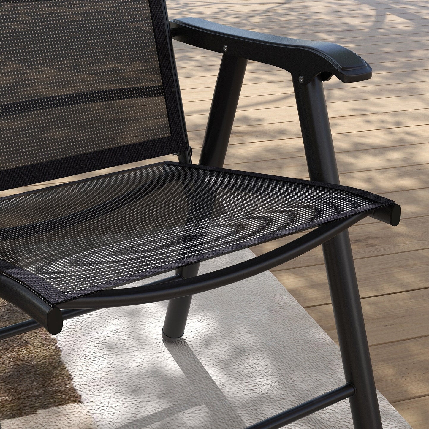 Outsunny 4-piece Folding Patio Chair Set with a Simple & Chic Design, Comfortable for the Deck, Garden, Yard & Travel
