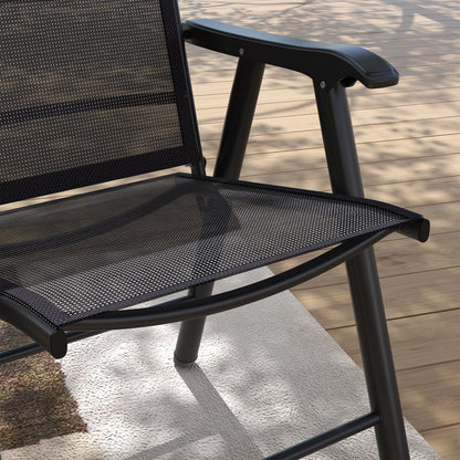 Outsunny 4-piece Folding Patio Chair Set with a Simple & Chic Design, Comfortable for the Deck, Garden, Yard & Travel