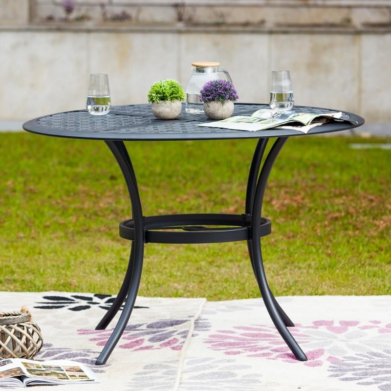 PATIO FESTIVAL 5-Piece Black Steel Outdoor Dining Set