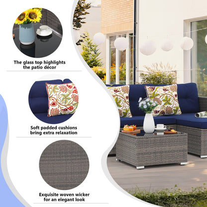 PE Wicker 3-piece Outdoor Sectional Set