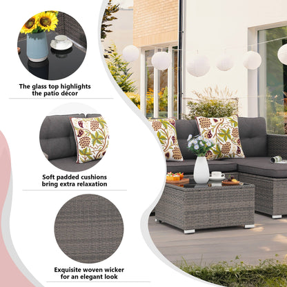 PE Wicker 3-piece Outdoor Sectional Set