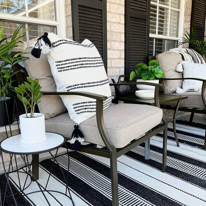 PHI VILLA 3-piece Padded Patio Conversation Set with Comfortable Deep Seating Cushions