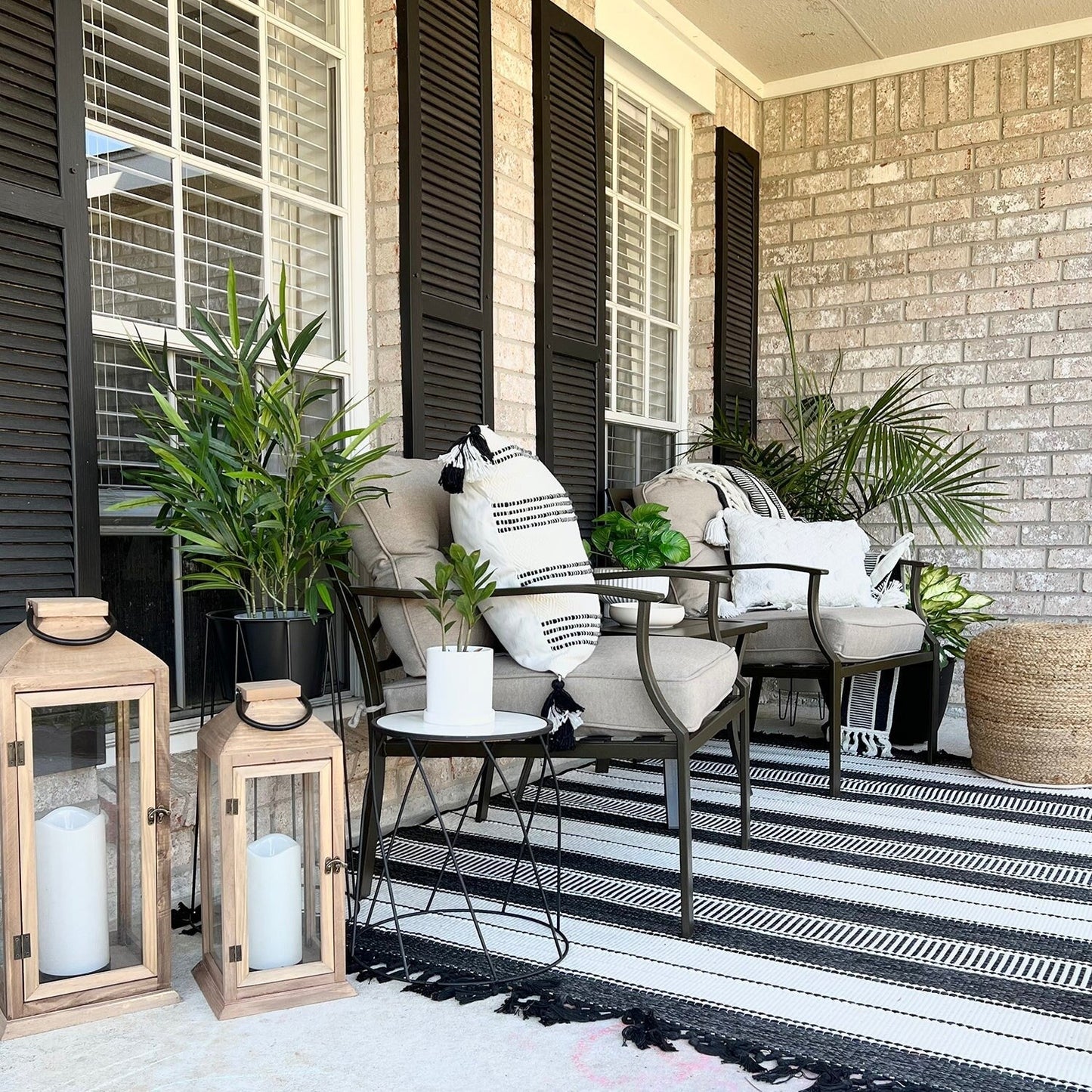 PHI VILLA 3-piece Padded Patio Conversation Set with Comfortable Deep Seating Cushions