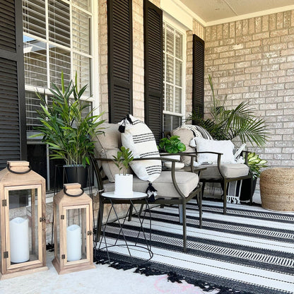 PHI VILLA 3-piece Padded Patio Conversation Set with Comfortable Deep Seating Cushions