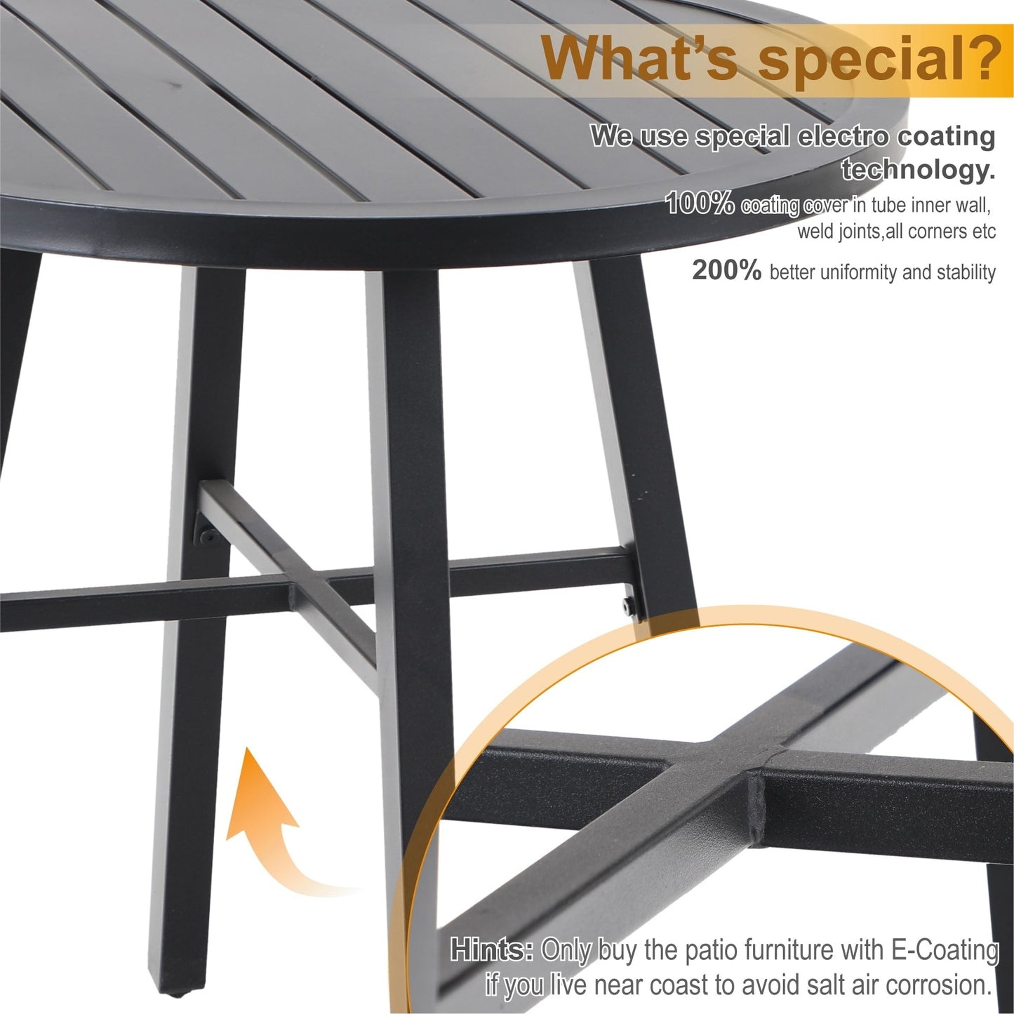 MAISON ARTS Patio Bistro 3-piece Dining Set