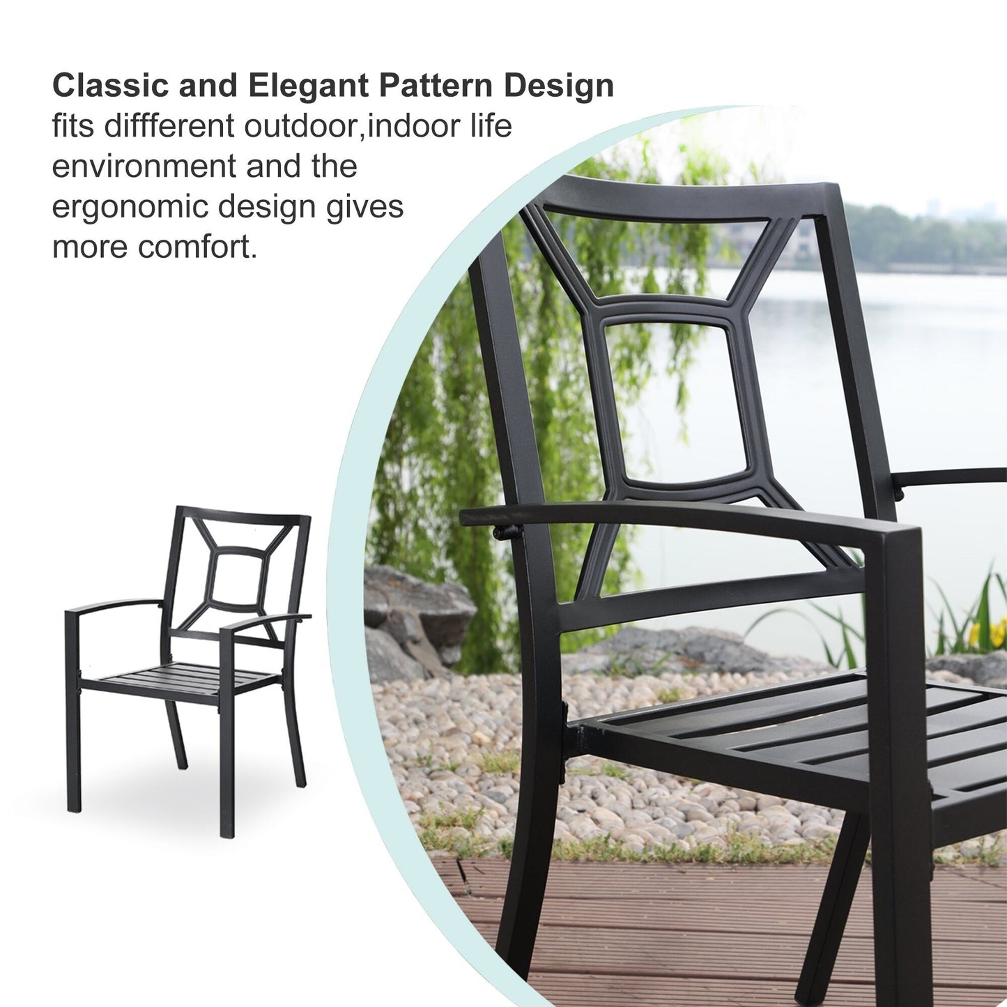 MAISON ARTS Patio Bistro 3-piece Dining Set