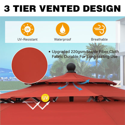 MAISON ARTS Patio Dining Set 5 Piece with 10ft Round Umbrella, 4 Swivel Dining Chair with Cushion and Steel Slat Patio Table