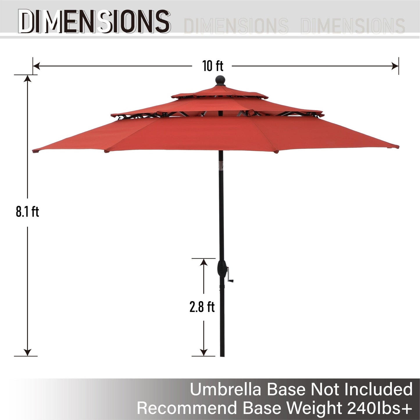MAISON ARTS Patio Dining Set 5 Piece with 10ft Round Umbrella, 4 Swivel Dining Chair with Cushion and Steel Slat Patio Table