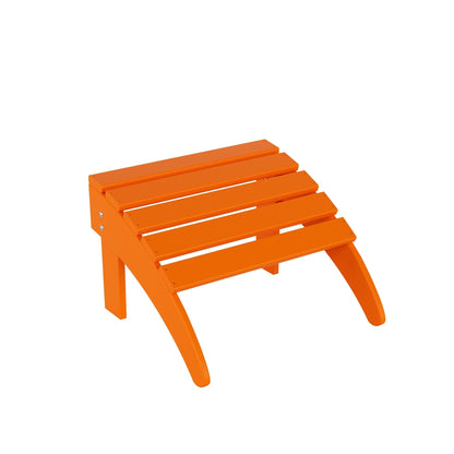 Polytrends Laguna Hdpe All Weather Outdoor Patio Foldable Adirondack Chair With Ottoman And Side Table (3-Piece Set)