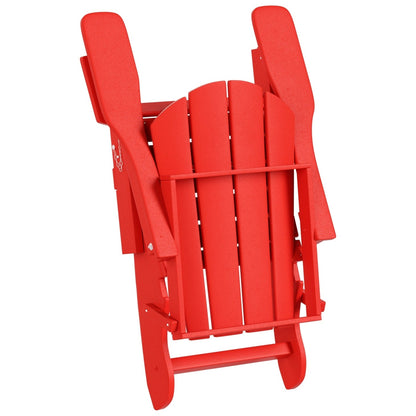 Polytrends Laguna Hdpe All Weather Outdoor Patio Foldable Adirondack Chair With Ottoman And Side Table (3-Piece Set)