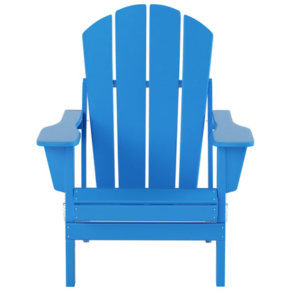 Polytrends Laguna Hdpe All Weather Outdoor Patio Foldable Adirondack Chair With Ottoman And Side Table (3-Piece Set)