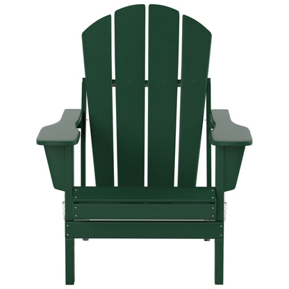 Polytrends Laguna Hdpe All Weather Outdoor Patio Foldable Adirondack Chair With Ottoman And Side Table (3-Piece Set)