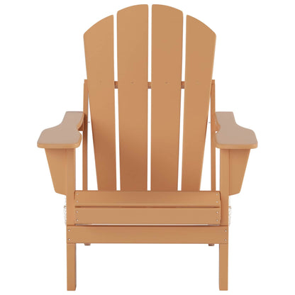 Polytrends Laguna Hdpe All Weather Outdoor Patio Foldable Adirondack Chair With Ottoman And Side Table (3-Piece Set)