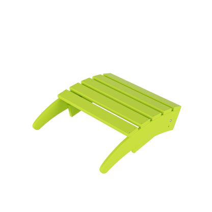 Polytrends Laguna Hdpe All Weather Outdoor Patio Foldable Adirondack Chair With Ottoman And Side Table (3-Piece Set)