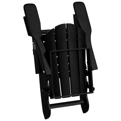 Polytrends Laguna Hdpe All Weather Outdoor Patio Foldable Adirondack Chair With Ottoman And Side Table (3-Piece Set)