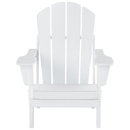Polytrends Laguna Hdpe All Weather Outdoor Patio Foldable Adirondack Chair With Ottoman And Side Table (3-Piece Set)
