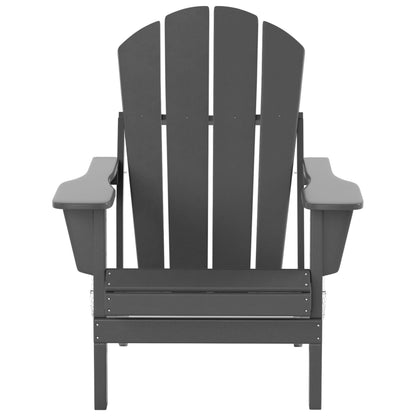 Polytrends Laguna Hdpe All Weather Outdoor Patio Foldable Adirondack Chair With Ottoman And Side Table (3-Piece Set)