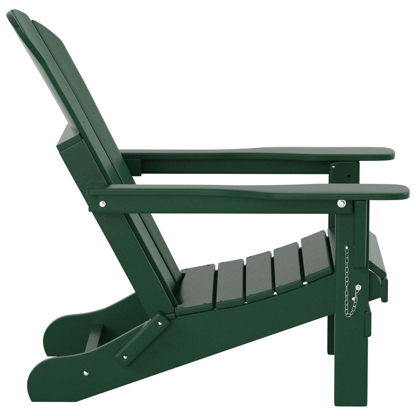 Polytrends Laguna Hdpe All Weather Outdoor Patio Foldable Adirondack Chair With Ottoman And Side Table (3-Piece Set)