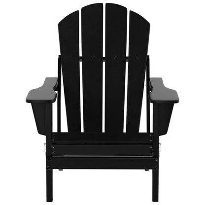 Polytrends Laguna Hdpe All Weather Outdoor Patio Foldable Adirondack Chair With Ottoman And Side Table (3-Piece Set)