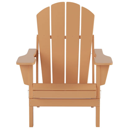 Polytrends Laguna Hdpe All Weather Outdoor Patio Foldable Adirondack Chairs With Side Table (3-Piece Set)