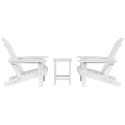 Polytrends Laguna Hdpe All Weather Outdoor Patio Foldable Adirondack Chairs With Side Table (3-Piece Set)