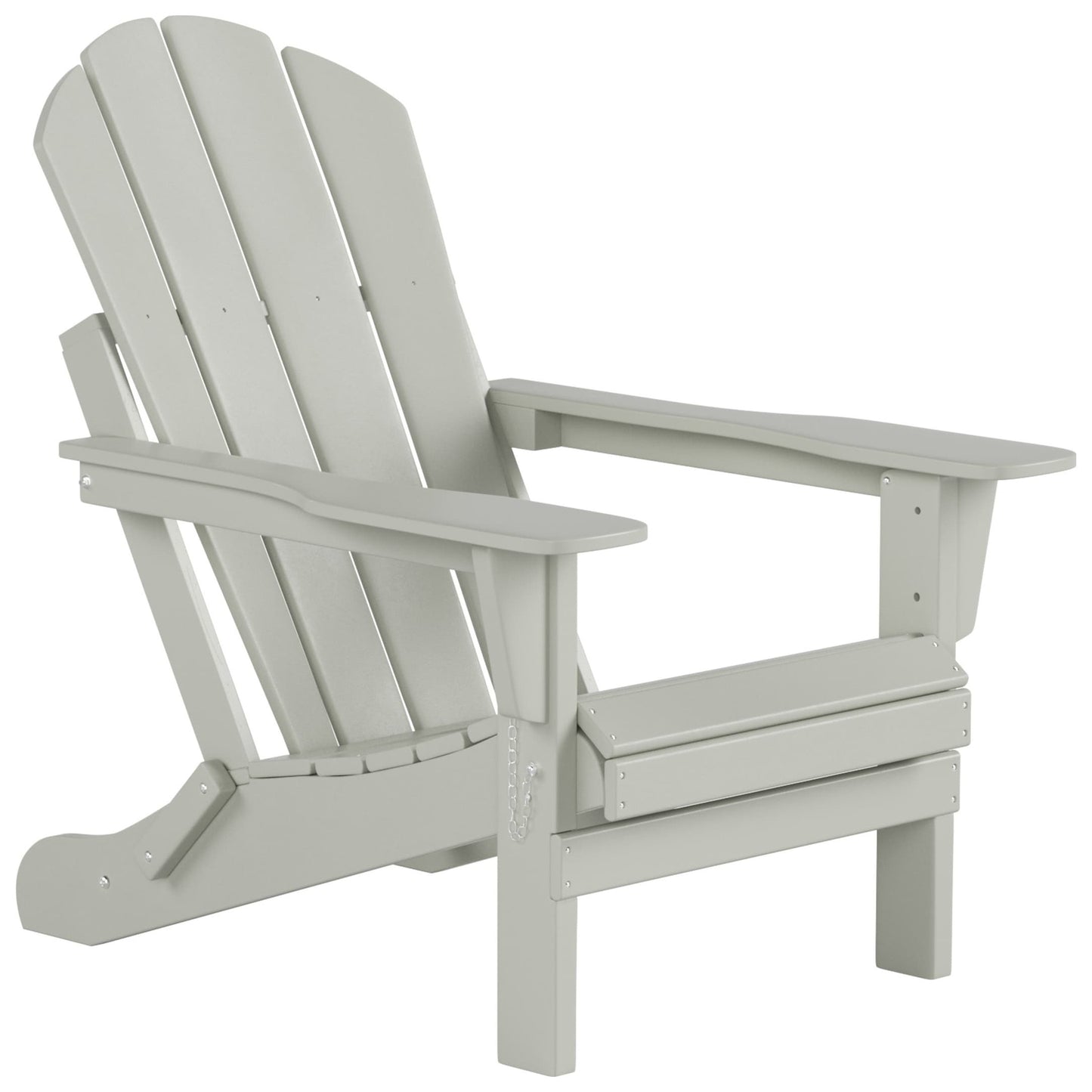 Polytrends Laguna Hdpe All Weather Outdoor Patio Foldable Adirondack Chairs With Side Table (3-Piece Set)