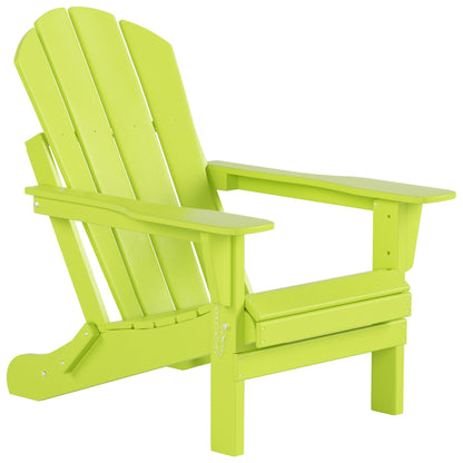 Polytrends Laguna Hdpe All Weather Outdoor Patio Foldable Adirondack Chairs With Side Table (3-Piece Set)