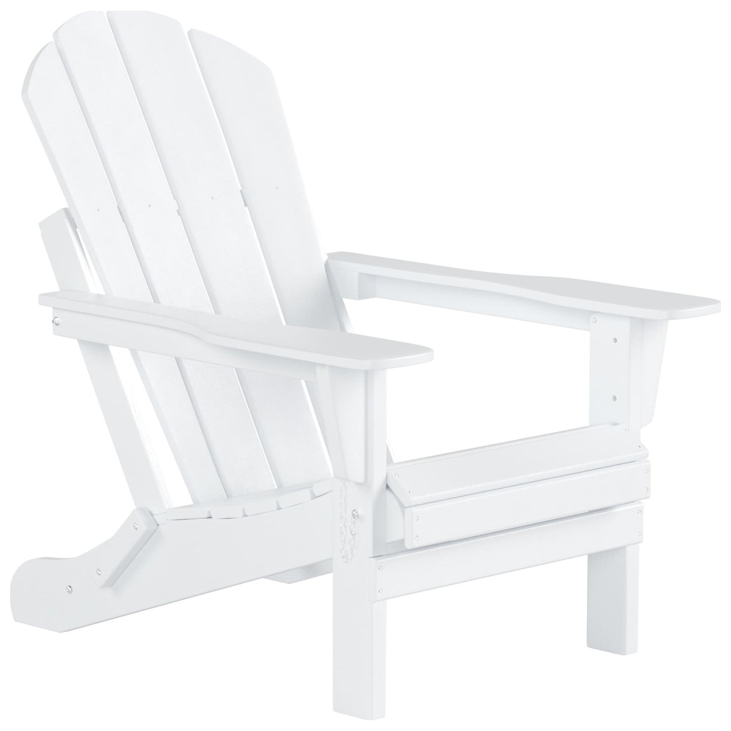 Polytrends Laguna Hdpe All Weather Outdoor Patio Foldable Adirondack Chairs With Side Table (3-Piece Set)