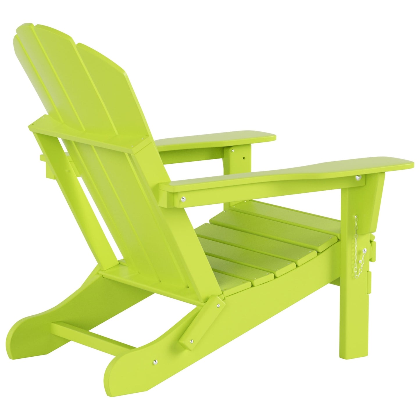 Polytrends Laguna Hdpe All Weather Outdoor Patio Foldable Adirondack Chair With Side Table (2-Piece Set)