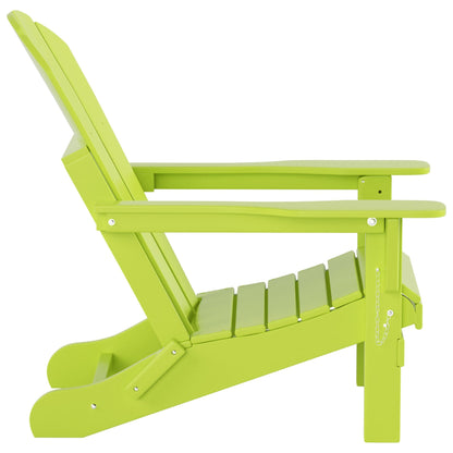 Polytrends Laguna Hdpe All Weather Outdoor Patio Foldable Adirondack Chair With Side Table (2-Piece Set)