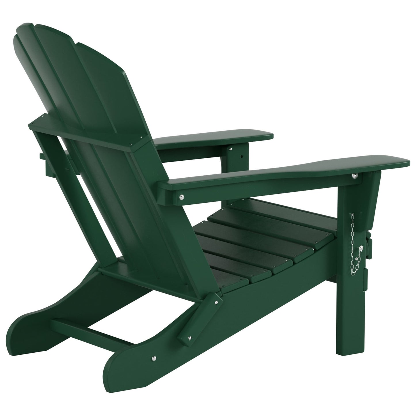 Polytrends Laguna Hdpe All Weather Outdoor Patio Foldable Adirondack Chair With Side Table (2-Piece Set)