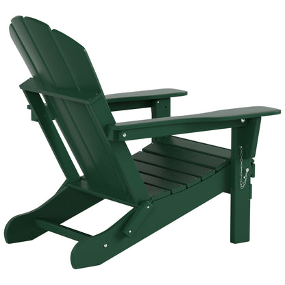 Polytrends Laguna Hdpe All Weather Outdoor Patio Foldable Adirondack Chair With Side Table (2-Piece Set)