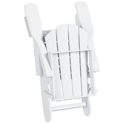 Polytrends Laguna Hdpe All Weather Outdoor Patio Foldable Adirondack Chair With Side Table (2-Piece Set)