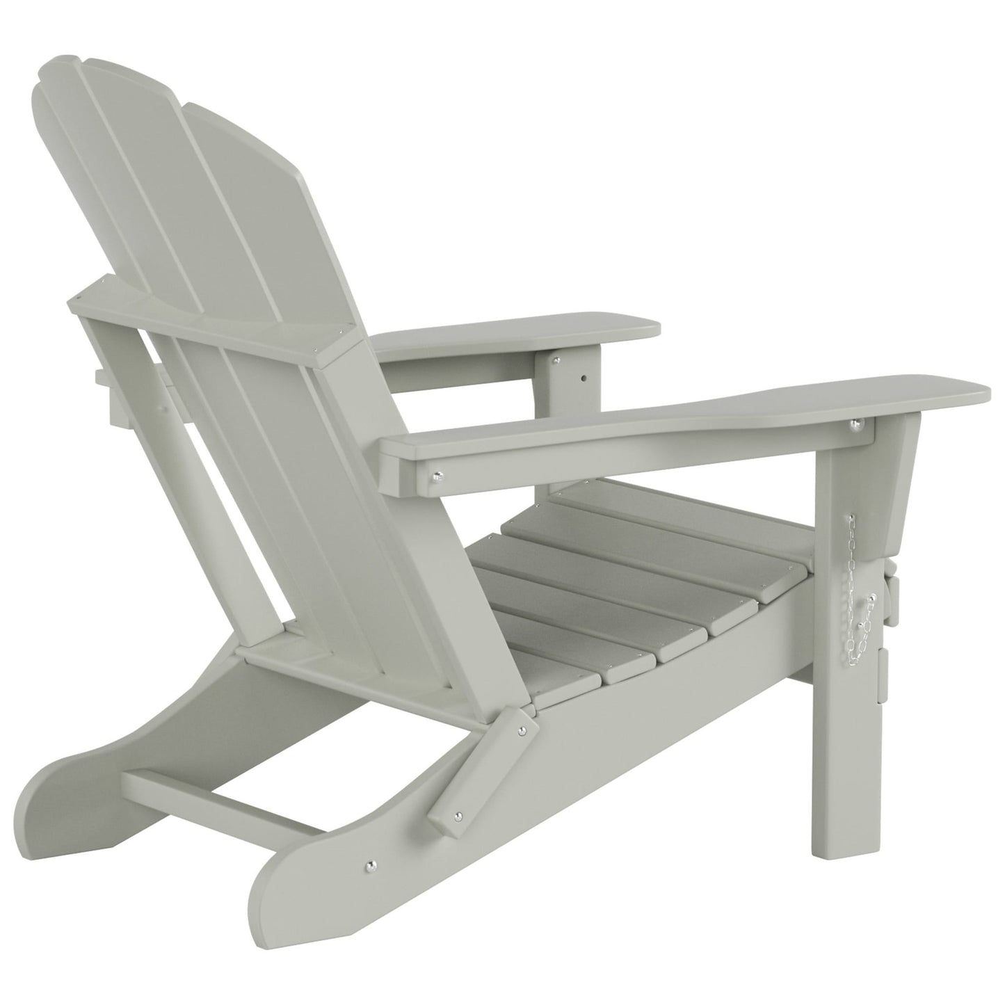 Polytrends Laguna Hdpe All Weather Outdoor Patio Foldable Adirondack Chair With Side Table (2-Piece Set)