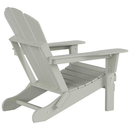 Polytrends Laguna Hdpe All Weather Outdoor Patio Foldable Adirondack Chair With Side Table (2-Piece Set)