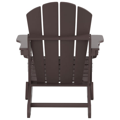 Polytrends Laguna Hdpe All Weather Outdoor Patio Foldable Adirondack Chair With Side Table (2-Piece Set)