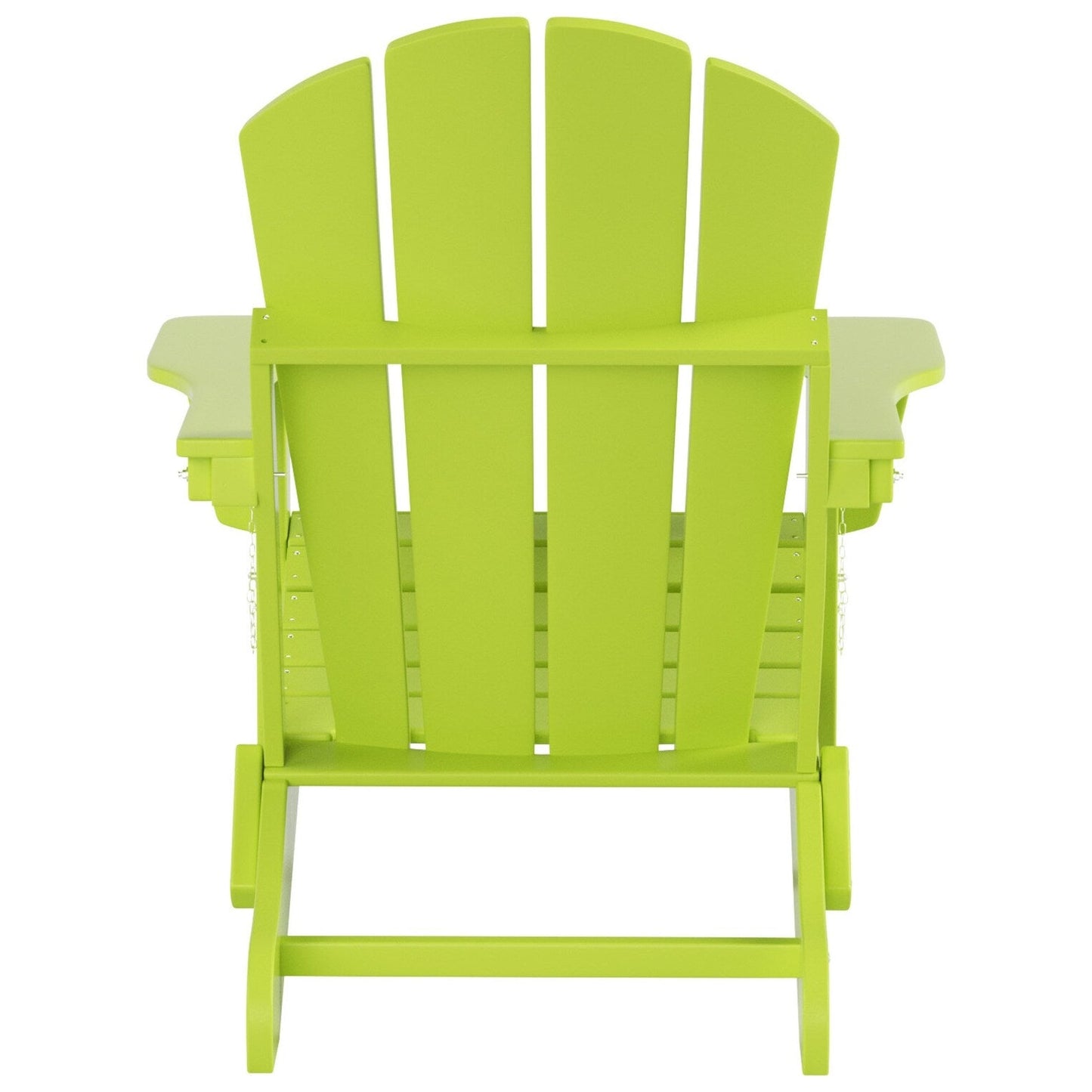 Polytrends Laguna Hdpe All Weather Outdoor Patio Foldable Adirondack Chair With Side Table (2-Piece Set)