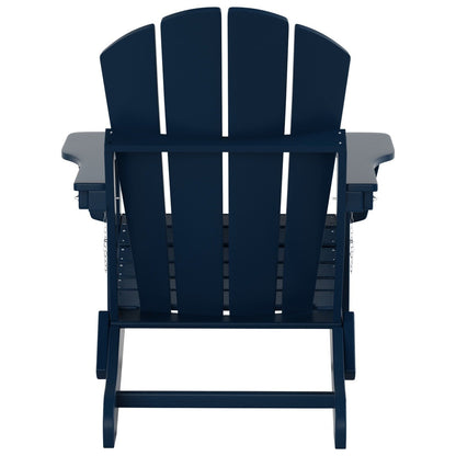 Polytrends Laguna Hdpe All Weather Outdoor Patio Foldable Adirondack Chair With Side Table (2-Piece Set)