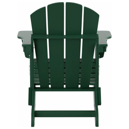 Polytrends Laguna Hdpe All Weather Outdoor Patio Foldable Adirondack Chair With Side Table (2-Piece Set)